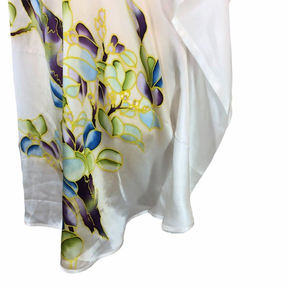 Coastal Grandmother Ledamon Silk Kaftan L - Picture 10 of 10